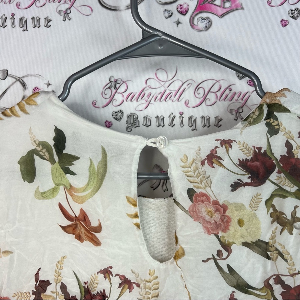 Bella amore Italy top blouse flowers silk made in Italy 🇮🇹 Floral Print Women's - Picture 8 of 16